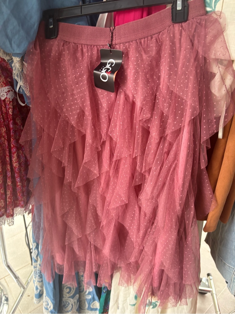 NWT Gigio Women’s Layered Tulle Skirt with Dot Texture. Available in XL, 1X, 2X. - Picture 5 of 5